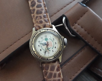 Vintage  Mechanical Watch for Men | Retro Wristwatch | Classic Leather Strap | Montre Homme | Manual Wind | Gift for Him