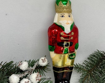 Big soldier Christmas glass ornament, Mouth blown hand painted glass figurine, handmade Winter decor, Gifts ideas, Holiday decor, Xmas 2026