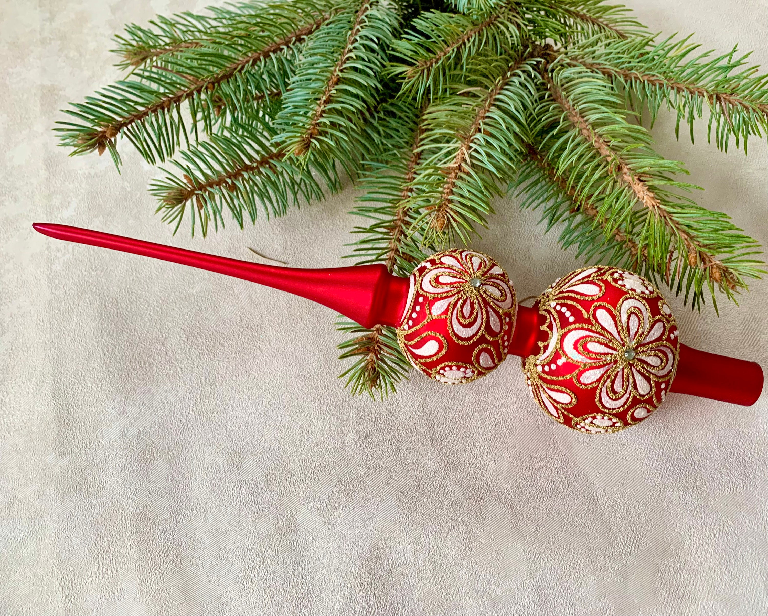 Vintage Christmas Glass Tree Topper 11 Inches Tree Topper Etsy