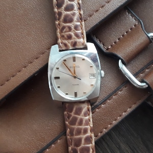 Vintage Mechanical Watch for Men | Retro Wristwatch | Classic Leather Strap | Montre Homme | Manual Wind | Gift for Him
