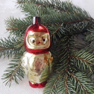 Cosmonaut Antique glass Christmas glass ornament,1960s christmas,vintage Christmas glass ornaments,Christmas tree,Soviet Christmas ornaments
