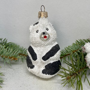 Niedlicher Panda Glasanhänger, mundgeblasene handbemalte Glasfigur, Weihnachtsgeschenk, Weihnachtsbaumschmuck, Weihnachten 2025