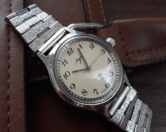 Vintage luch Mechanical Watch for Men | Retro Wristwatch | Classic Leather Strap | Montre Homme | Manual Wind | Gift for Him