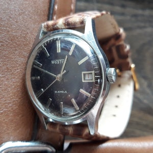 Vintage Mechanical Watch for Men | Retro Wristwatch | Leather Strap | Manual Wind | Gift for Him | Classic Style | Timeless Men’s Accessory
