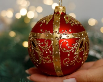 ブラッククリスマスガラスボール、キラキラクリスマスオーナメント