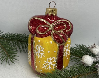 プレッツェルのクリスマスガラスオーナメント、吹きガラスのクリスマス