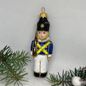 Soldier  Christmas glass ornament, Mouth blown handmade glass ornaments, crafted Christmas tree glass decorations, XMAS 2023