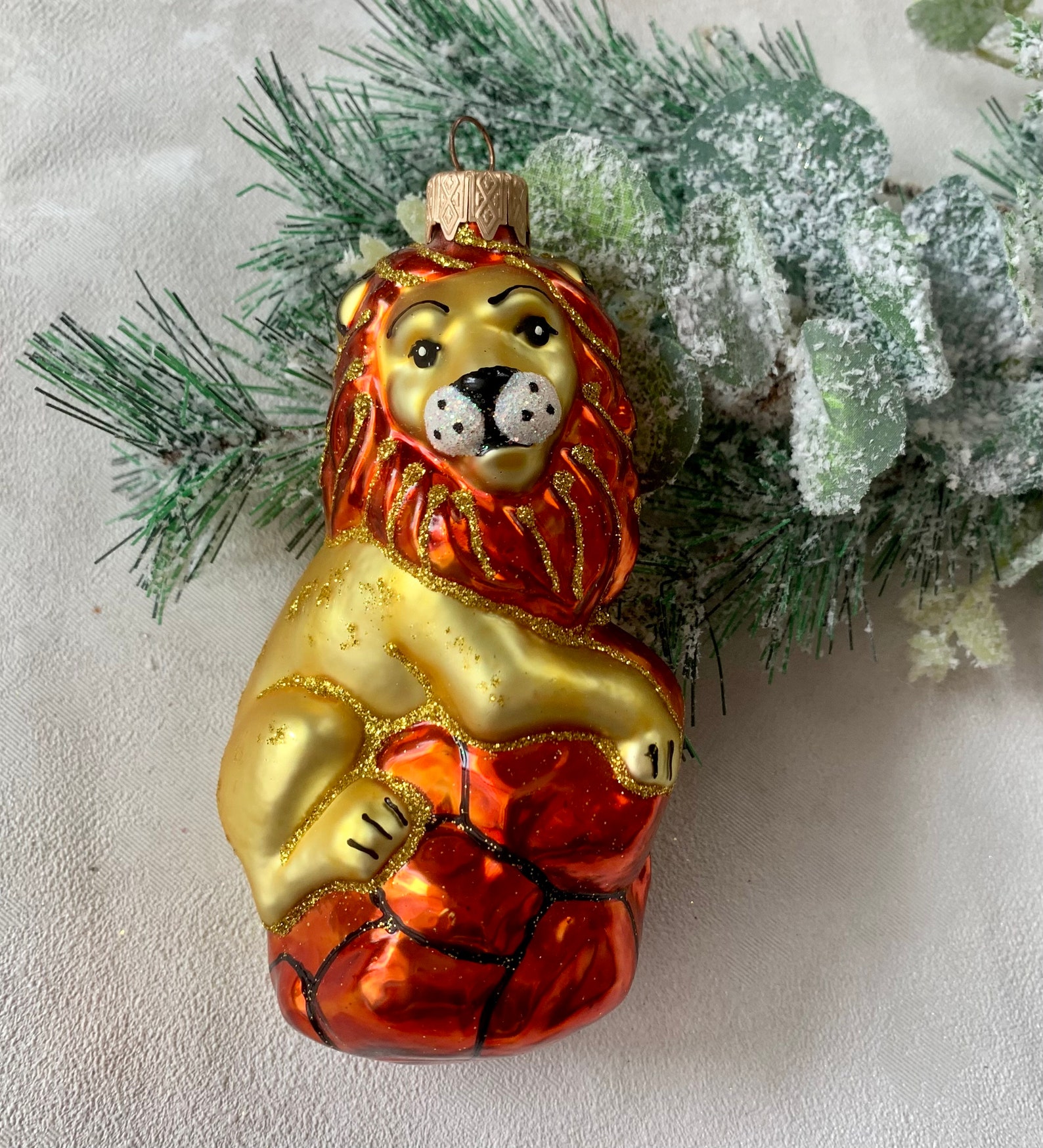 LION Glass Christmas Ornament Gift ideasChristmas giftBlown Etsy