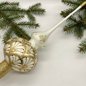 Big Christmas glass tree topper 14 inches, tree topper antique Christmas ornaments ornament tree finial topper top, XMAS 2023