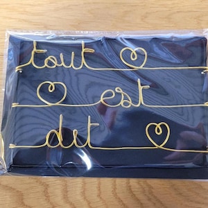 Carte St Valentin en fil alu