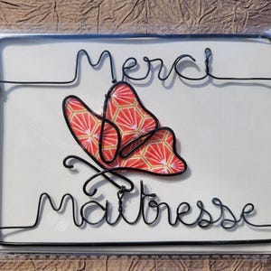 Carte décorative en fil alu et tissu