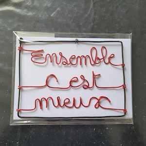 Carte St Valentin en fil alu