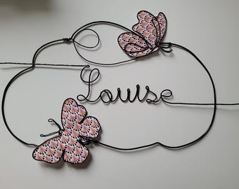 Prénom personnalisable fil aluminium, stylisé,  cadeau, décoration intérieure, décoration murale, chambre enfant