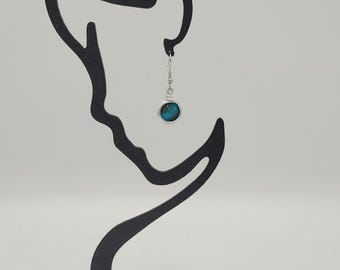 Boucle d oreilles aluminium et perle