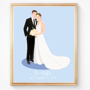 Personalized Wedding Portrait Bride and Groom Illustration Digital Portrait From Photo Wedding Illustration Wedding Gift