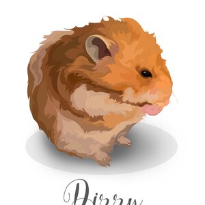 Custom Pet Portrait Hamster Portrait Regal Pet Portrait Digital Pet Portrait Hamster Gift Hamster Memorial Hamster Gift