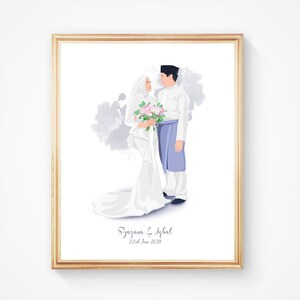Muslim Wedding Gift Muslim Couple Muslim Couple Gift islamic wedding gift Family Portrait Mothers Day Gift for Mom Islamic Gifts