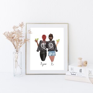 Galentin Geschenk | Schwester Druck | Best Friends Print | BFF Geschenk | Schwester Geburtstagsgeschenk | Bestie Geschenk | Cousin Portrait | Großes Sis Little Sis