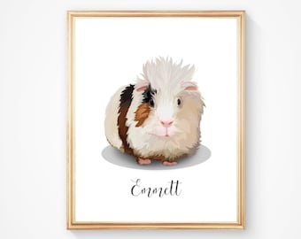 Guinea Pig Drawing Etsy