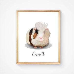 CUSTOM GUINEA PIG Portrait Custom Pet Portrait Cochon d’Inde Memorial Portrait Regal Pet Portrait Rat Owner Cadeau Cochon d’Inde Lover Cadeau