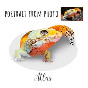 Lizard Owner Gift - Custom Pet Portrait, Lizard Pet Art, Pet Memorial Gift, Custom Reptile Portrait, Bearded Dragon, Uromastyx Lizard