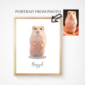 Personalized Hamster Owner Gift Hamster Portrait Portrait From Photo Custom Get Portrait Pet Memorial Portrait Custom Hamster Portrait