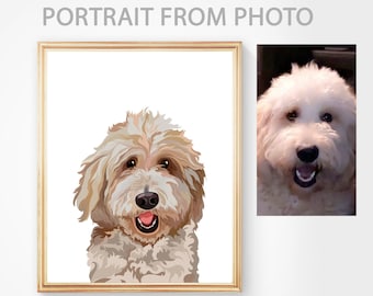 Dog Portrait - Custom Dog PORTRAIT - Dog Portrait From Photo - Peekaboo portrait Dog Painting - Dog Memorial Portrait