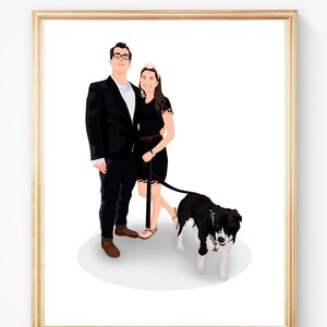 Wedding Portrait with pets - Gift for wedding guests - Gift to parents wedding - Wedding gift ideas - Wedding gift for guests