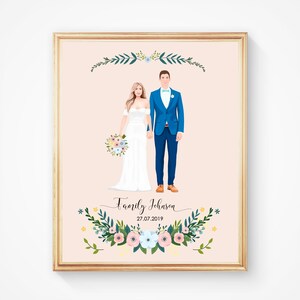 Personalized Wedding Family illustration Wedding Gift Personalized Family Couple Portraits Personalized Digital Portrait From Photo