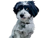Personalized Dog Portrait Custom Print Gift Nursery Wall Art Unique Pet Gift Dog Illustration Print Custom Dog Portrait
