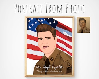 Regalo personalizzato per la festa del papà Ritratto di famiglia personalizzato Regalo personalizzato del padre Ritratto della festa del papà Ritratto da Photo Gift for Dad Printable Art