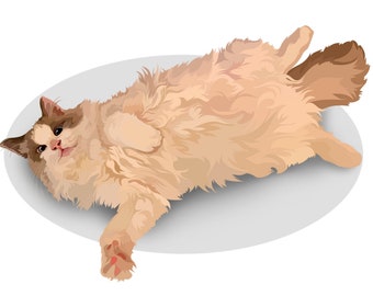 CAT Portrait Custom Cat Portrait Personalized Cat Custom Cat Painting Cat Painting Cat Memorial Gift For Her Cat Memorial Gift