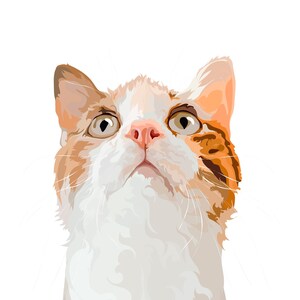 Custom Cat Portrait Digital Pet Portrait Cat Print Pet Memorial Personalized Gift for Cat Lovers Cat Illustration Pet Portrait Gift