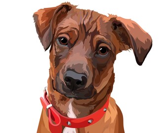 Aangepast huisdierportret - illustratie puppyportret - digitaal huisdier - portret van foto - huisdiermonument geschenk aangepaste hond portret huisdier benodigdheden
