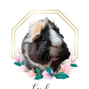CUSTOM GUINEA PIG Portrait Custom Pet Portrait Guinea Pig Memorial Portrait New Year gift Christmas Gift Guinea Pig Lover Gift