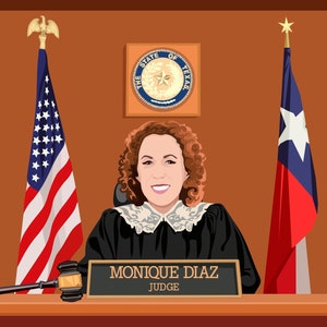 Judge Gift - Caricature Judge Portrait - Judge Birthday Gift - Judge Office Decor - Funny Judge Gifts For Her - Custom Gifts For Judges