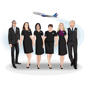 Flugbegleiter Geschenk - Personalisiertes Portrait als Charakter - Cabin Crew Geschenk - Stewardess Geschenk Idee - Flugzeug Crew Geschenk