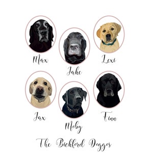 Pet Painting Of 6 Dog Peekaboo Custom Pet Portrait Pet Portrait Dog Memorial Portrait PEEKABOO Custom illustration Portrait Dog Art