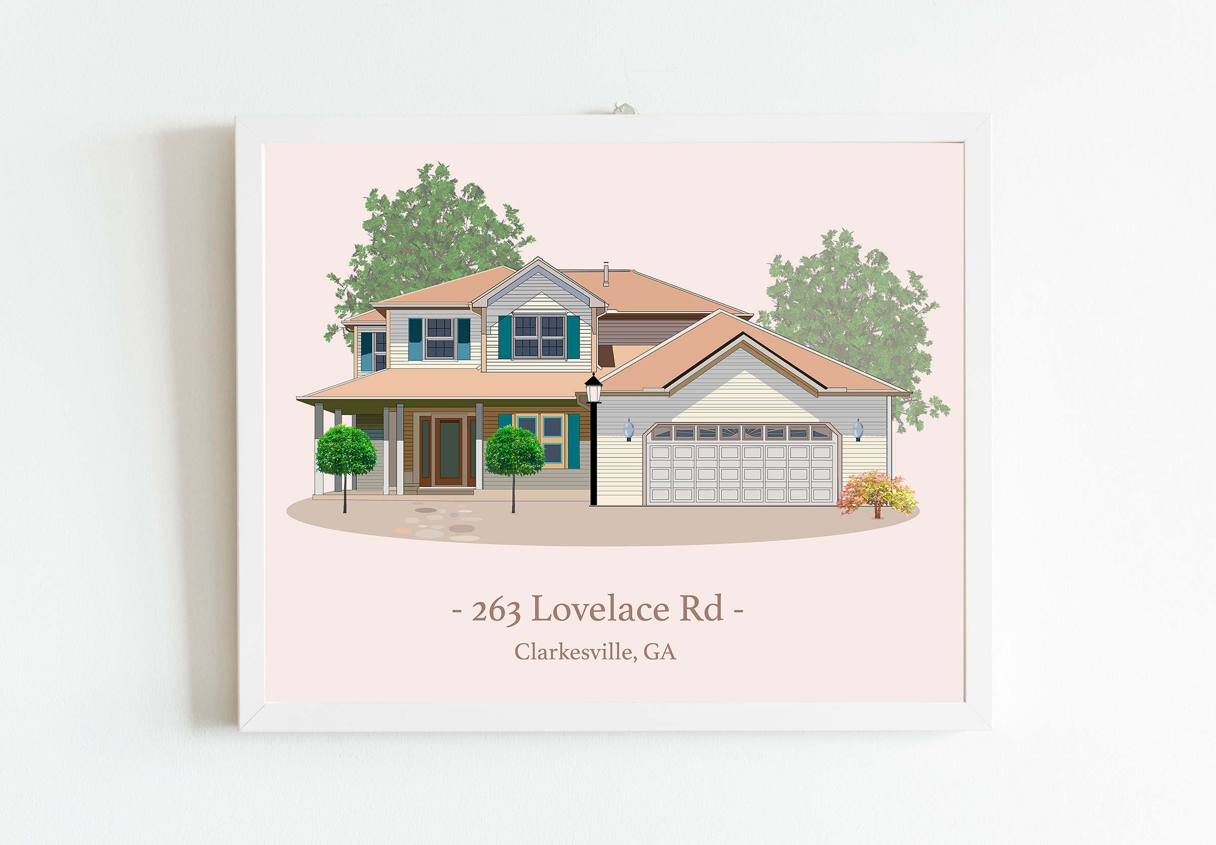 House Family Illustration House Drawing Digital House Portrait | Etsy