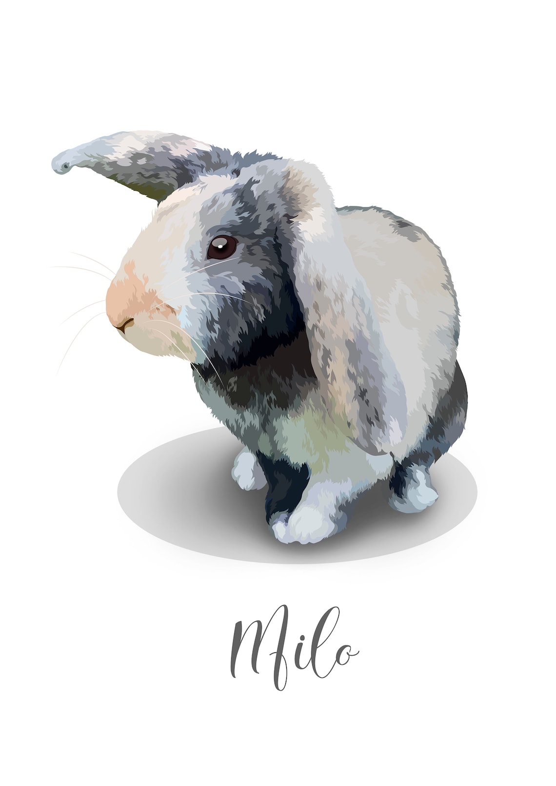 Custom Bunny Portrait Digital File Bunny Portrait Rabbit - Etsy