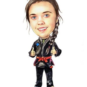 Jiu Jitsu Gift Custom Caricature Portrait From Your Photo bjj gift Jiu Jitsu Portrait image 3