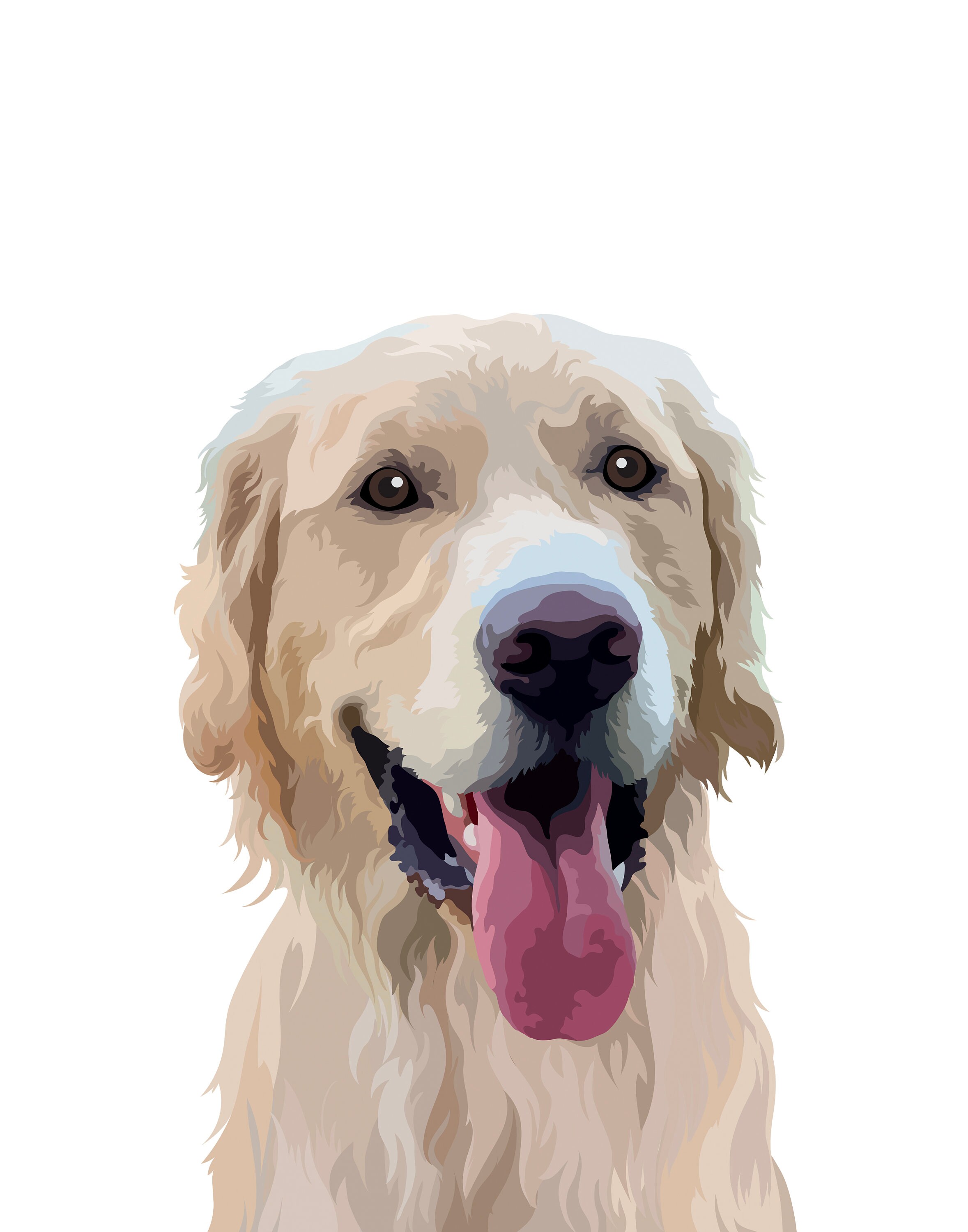 Custom Pet Portrait illustration Puppy Portrait Digital Pet Etsy