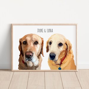 Pet Painting Of 2 PET Peekaboo, Custom Pet Portrait, Pet Portrait, Custom Dog Portrait PEEKABOO, Pet Memorial Vector Dog Portrait Cat