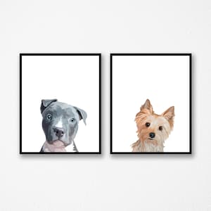 Pet Painting Peekaboo Pet Portrait Custom Pet Portrait Custom Dog Portrait Mom Gift Peekaboo Dog Art Pet Drawing Dog Drawing Dog Sketch