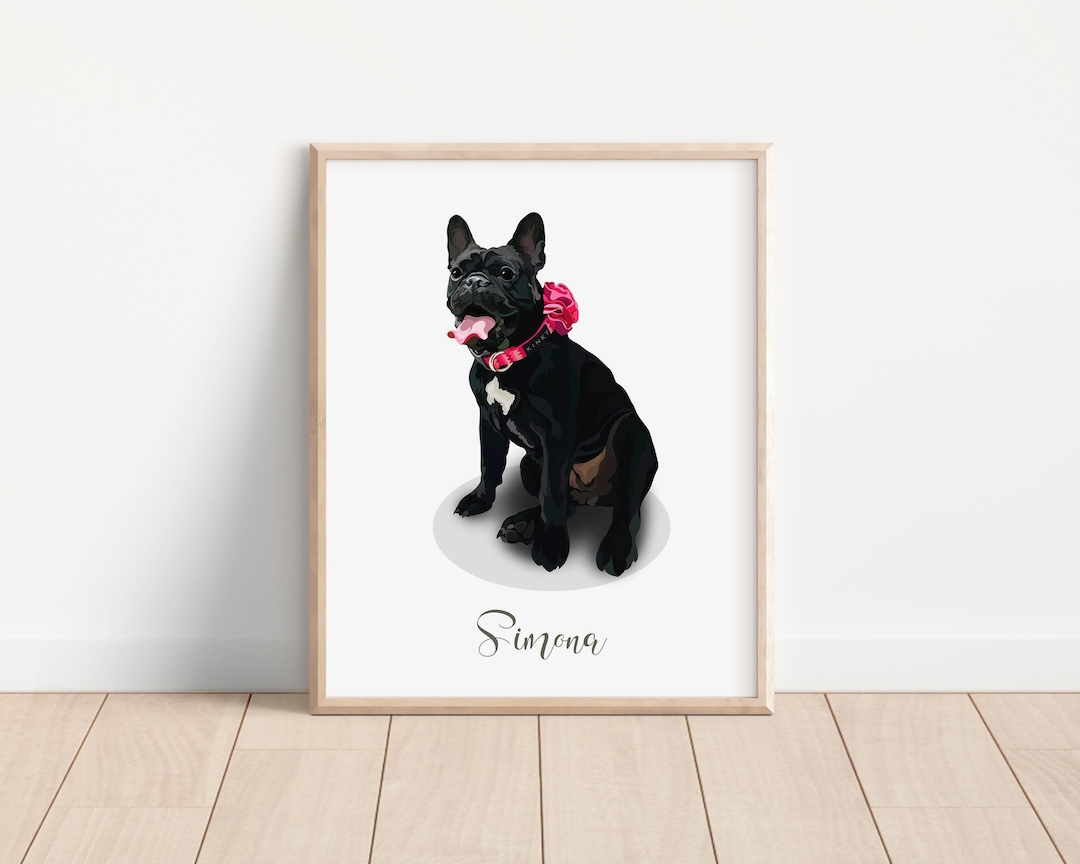 Personalized Dog Portrait Custom Pet Portrait Cat Portrait From Photo ...