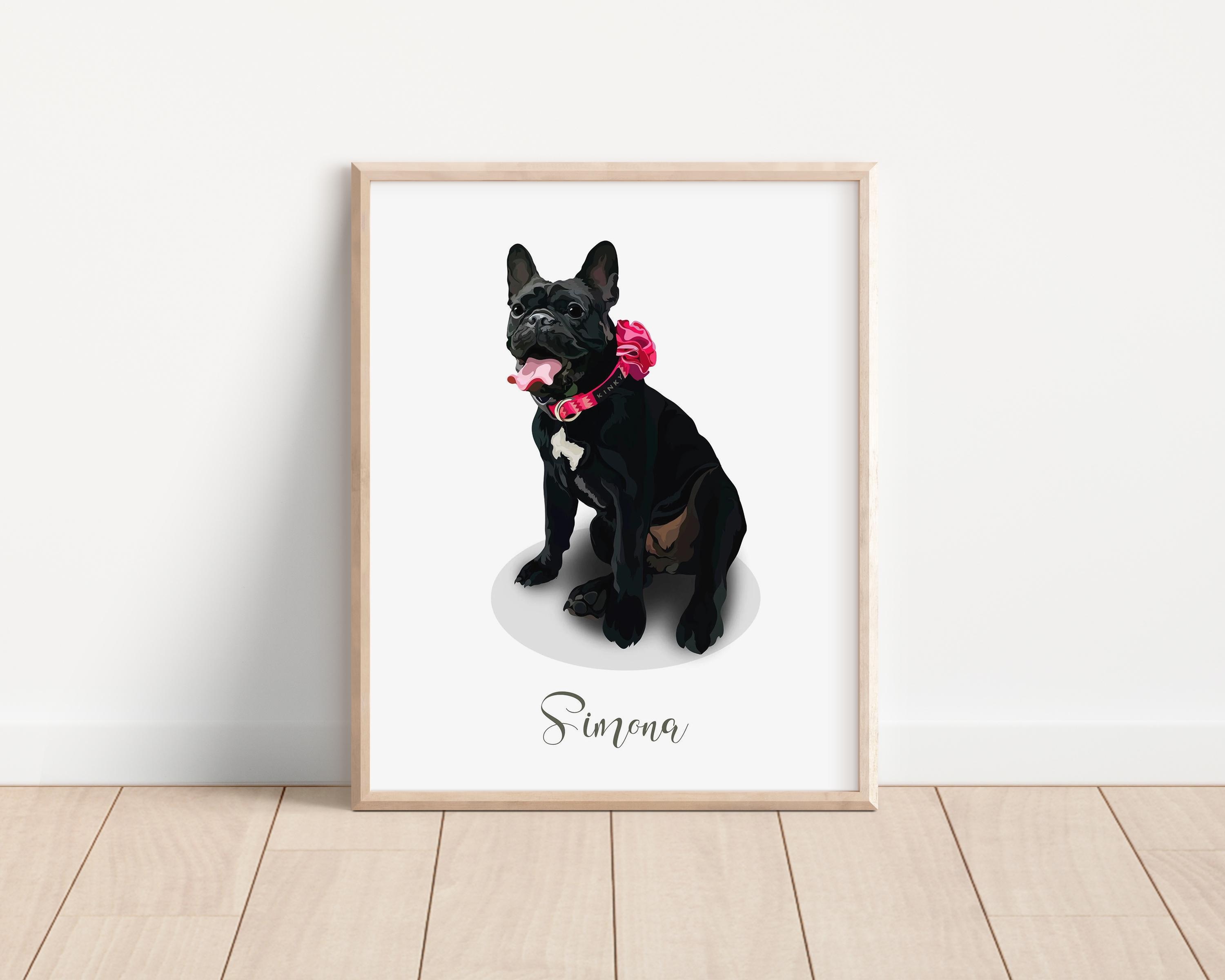 Personalized Dog Portrait Custom Pet Portrait Cat Portrait From Photo ...