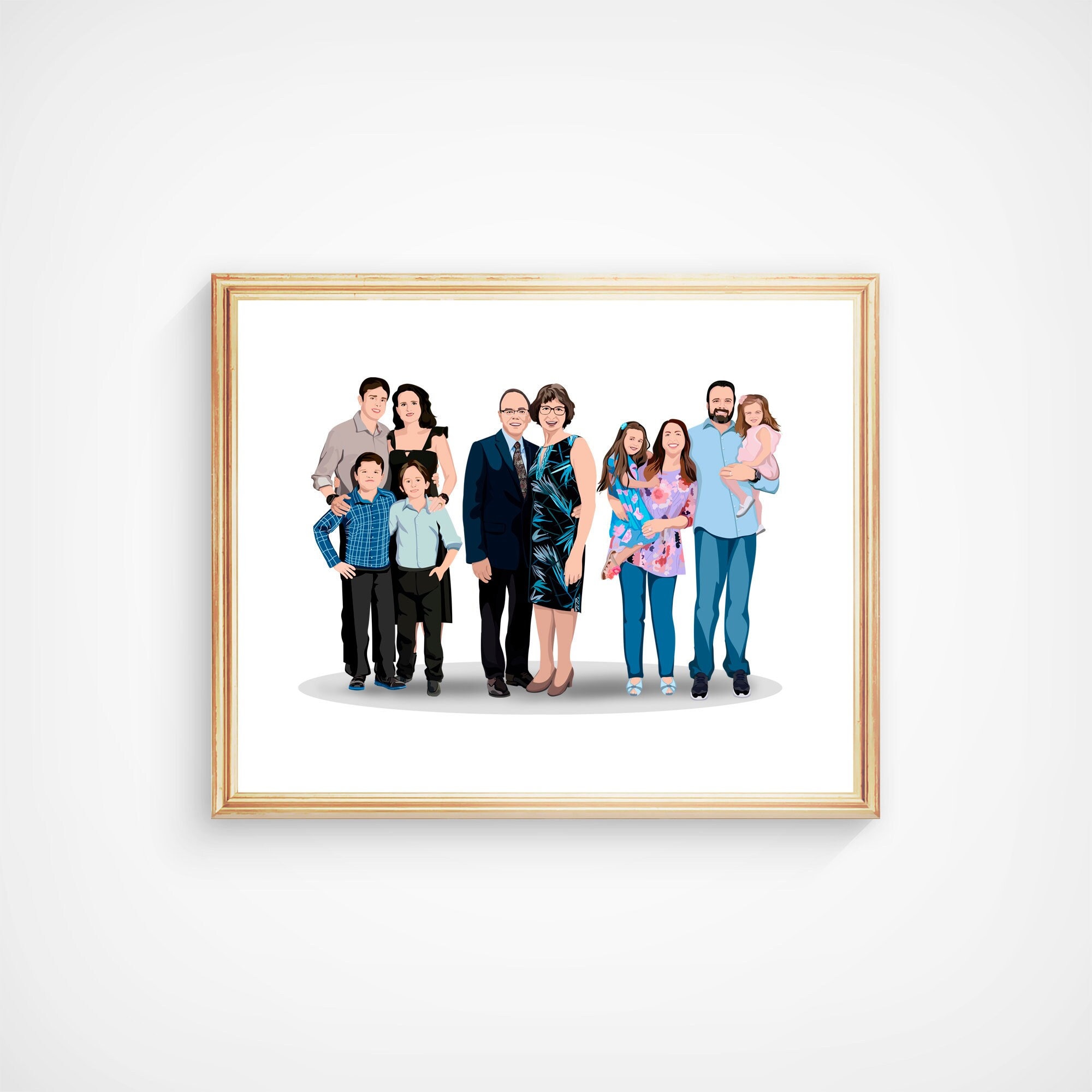 Custom Family Portrait Printable Family Portrait Cartoon - Etsy