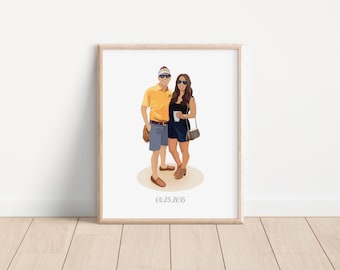 Couple Illustration Family Drawing Personalized Family Custom Portrait Personalized Gift Couple Portrait Portrait From Photo