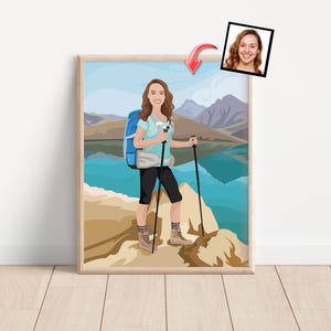 Travelling Together Gift - Custom Cartoon Portrait - best gift travelers - traveler gift idea - small traveller gift - travel gifts for men