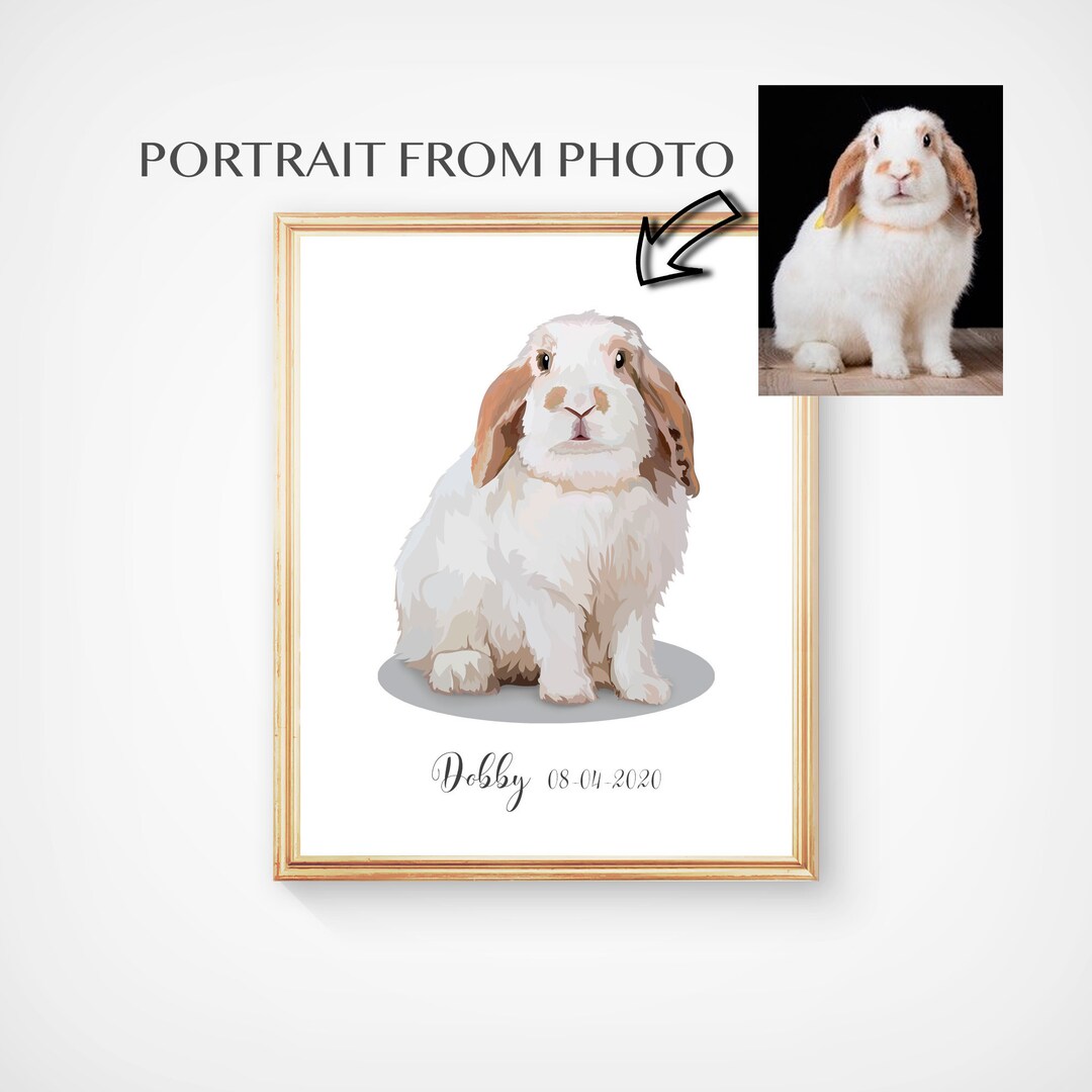 Custom Bunny Portrait - Rabbit Portrait - Custom Bunny Portrait ...